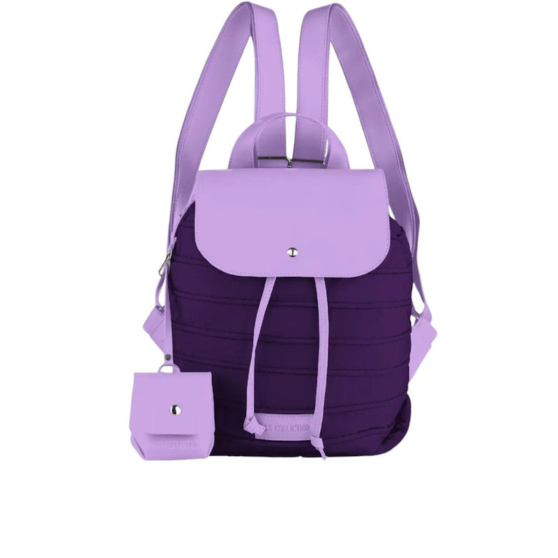 Bee Waterproof Two Toned Backpack - Purple