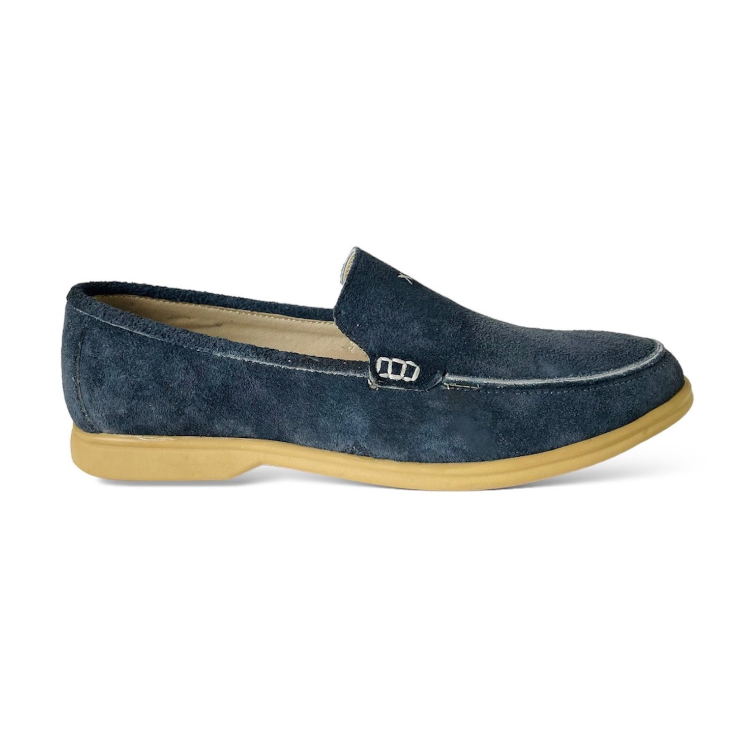 Suede Casual Loafers - Navy