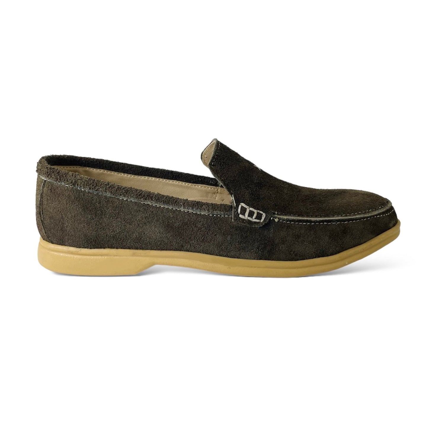 Suede Casual Loafers - Olive