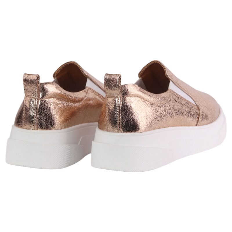 Metallic Slip-On Loafers – Rose Gold