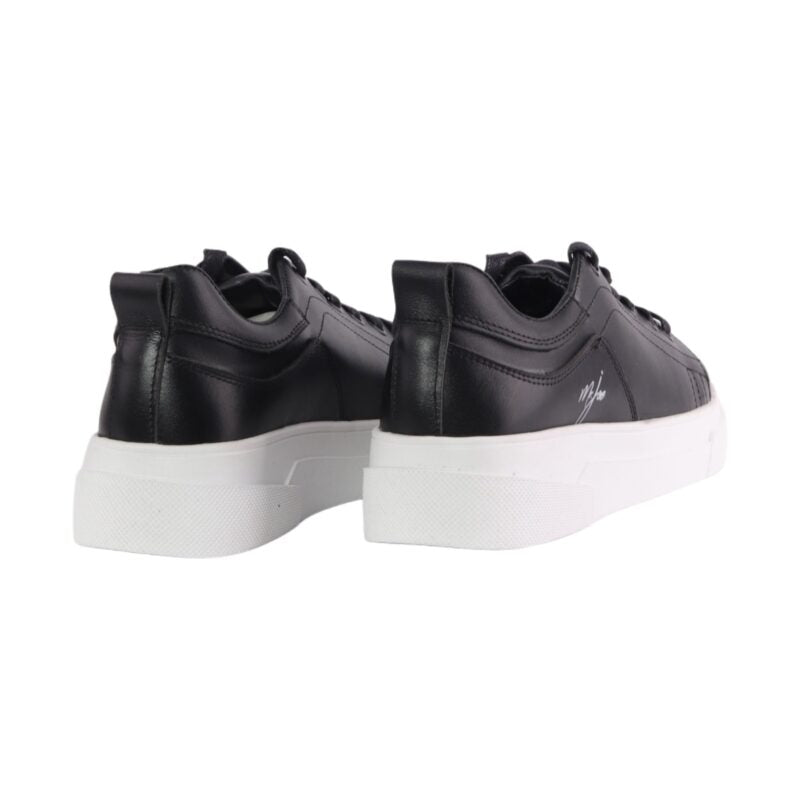 Faux Leather Casual Sneakers - Black