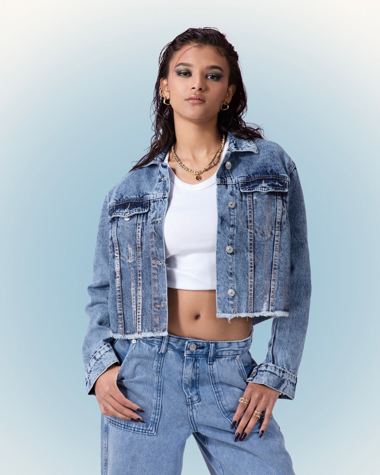Denim Go Metallic Jacket - Blue