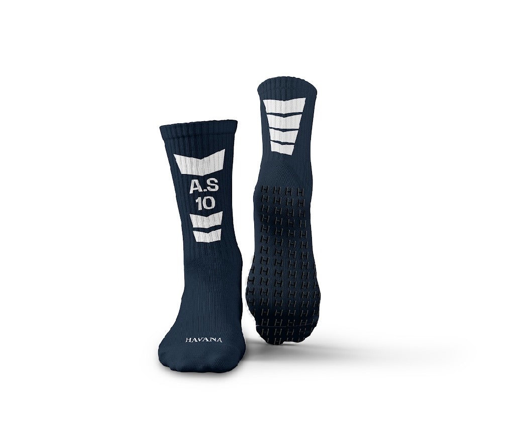 Customized Navy Mid Calf Socks