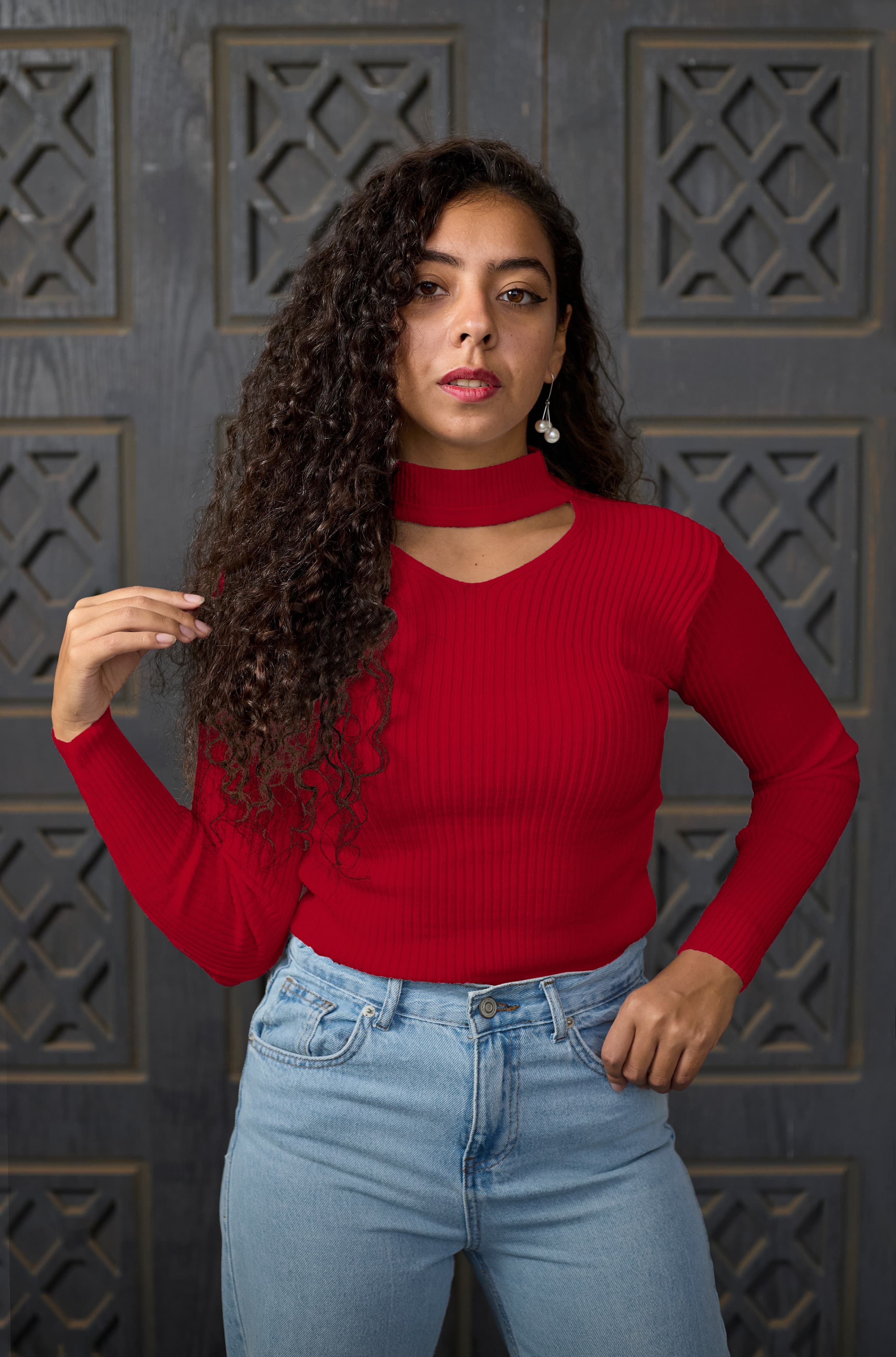 Cut-out Knit Top
