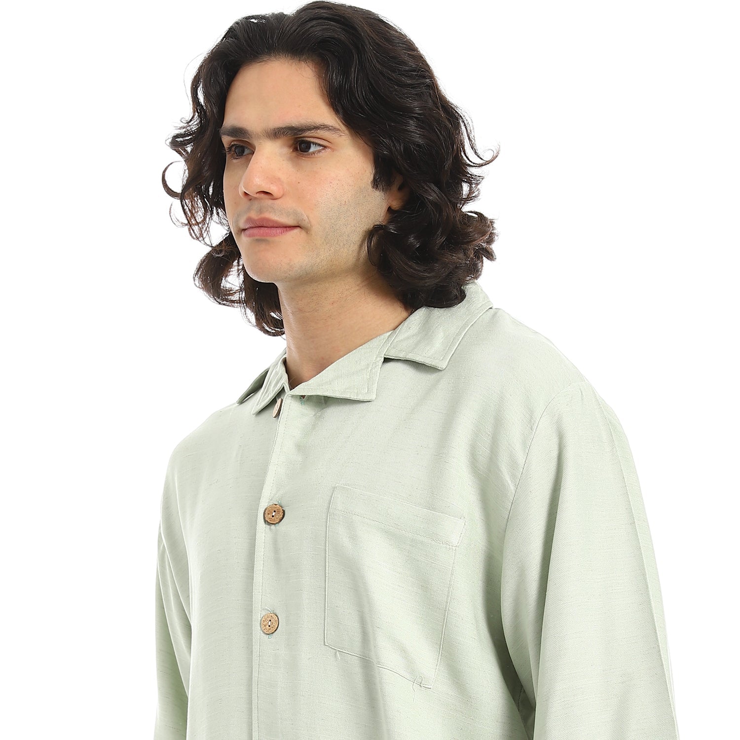 Short Sleeves Plain Pastel Shirt and Pants Set