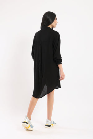 Asymmetrical Shirt Dress - Clue Wear