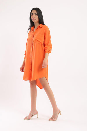 Asymmetrical Shirt Dress - Clue Wear