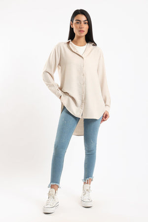 Asymmetrical Tencel Shirt - Clue Wear