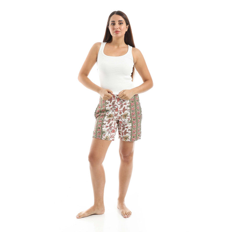 Jamila Set Tank Top & Cut Derby Shorts – White