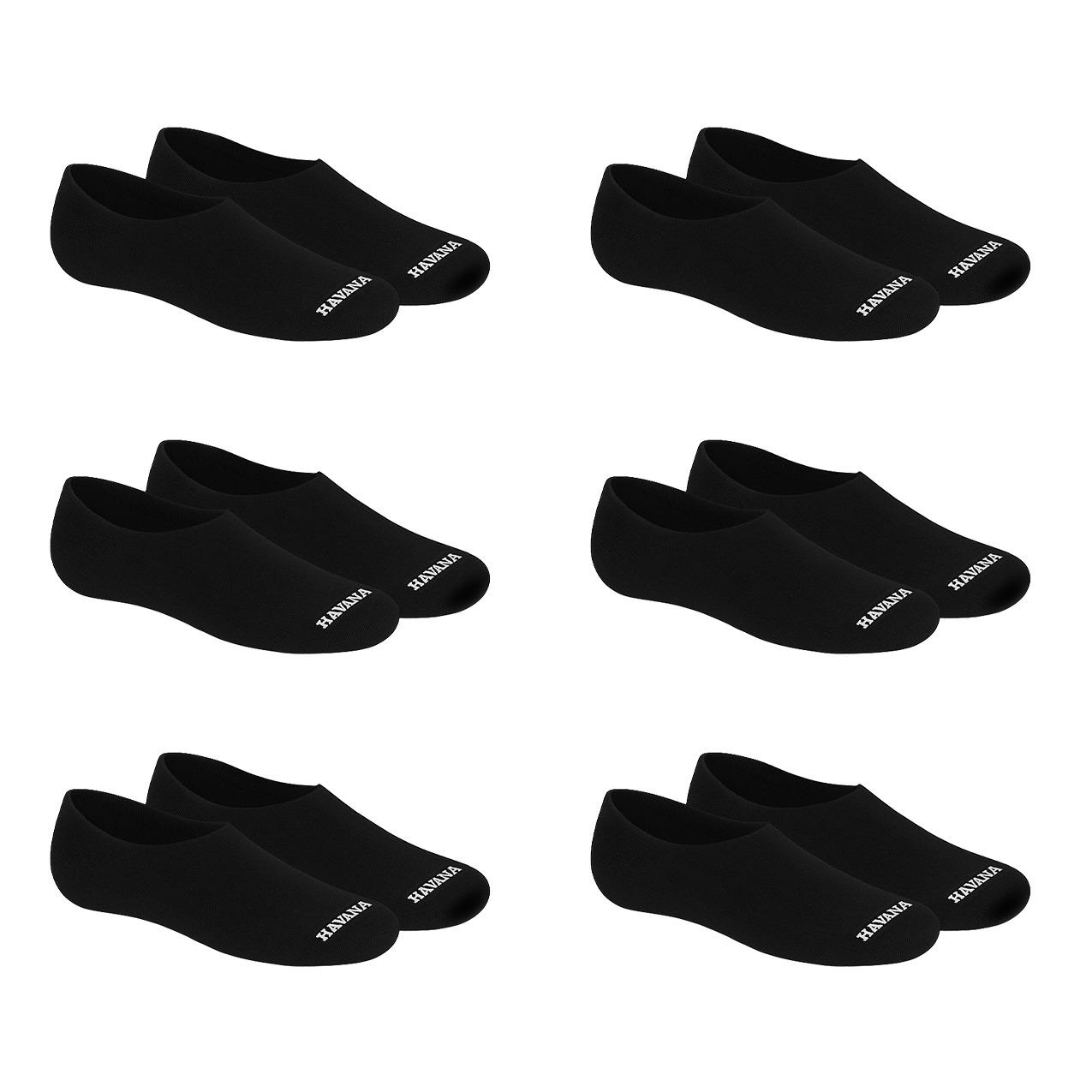 Cotton Invisible Athletic Socks Set of 6 - Black