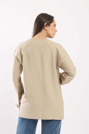 Bell Sleeves Plain Blouse - Carina - كارينا