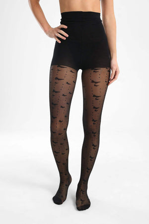 Black Jacquard Pantyhose - Carina - كارينا
