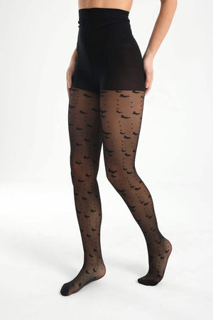 Black Jacquard Pantyhose - Carina - كارينا