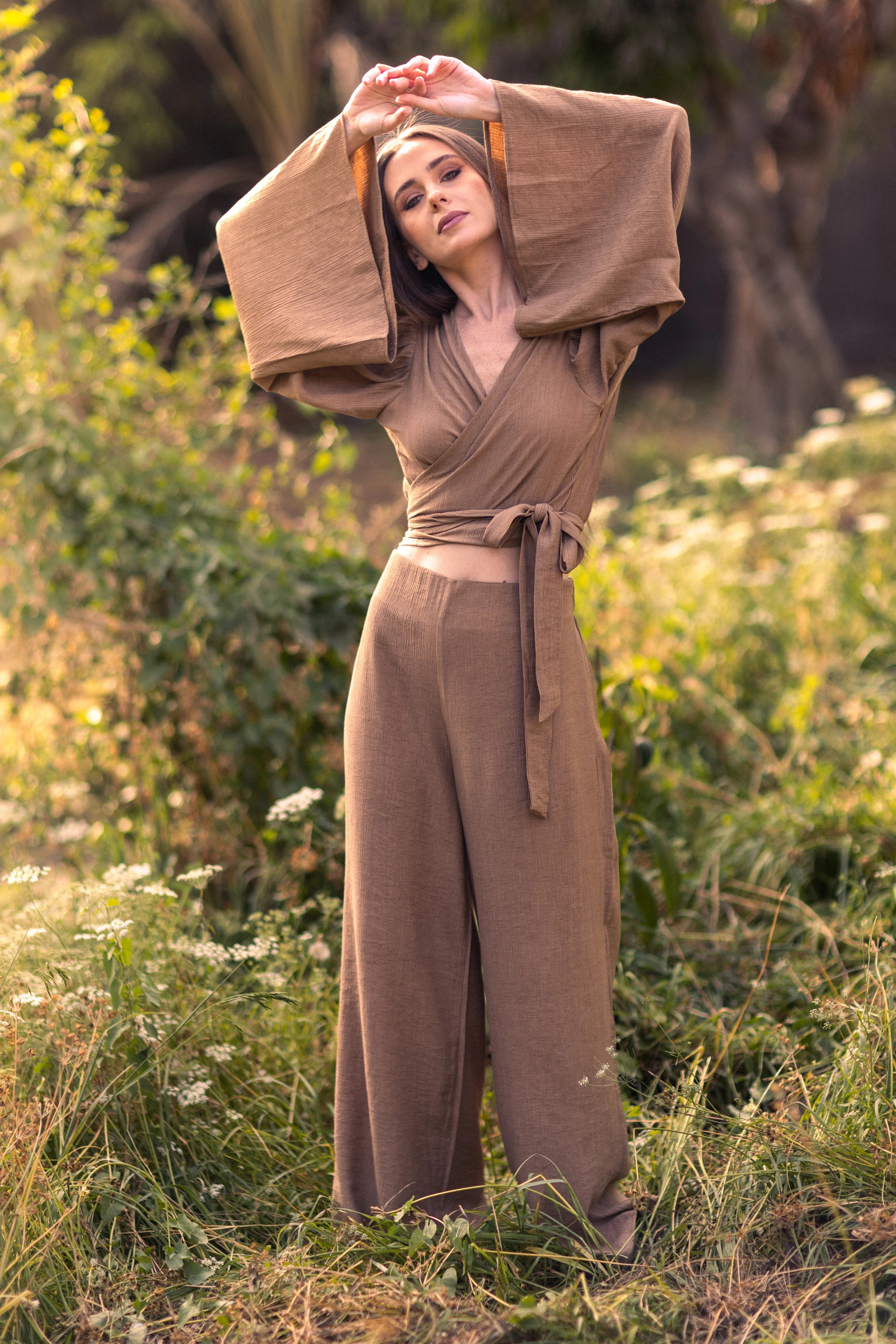 Viscose Driftwood Dunes Pants - Brown