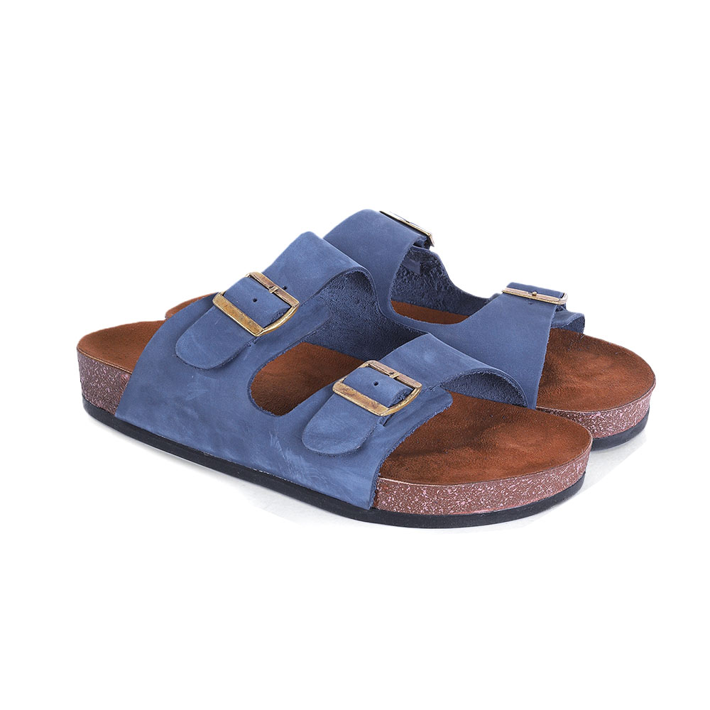 Suede Leather Comfort Slipper Slip-On - Blue