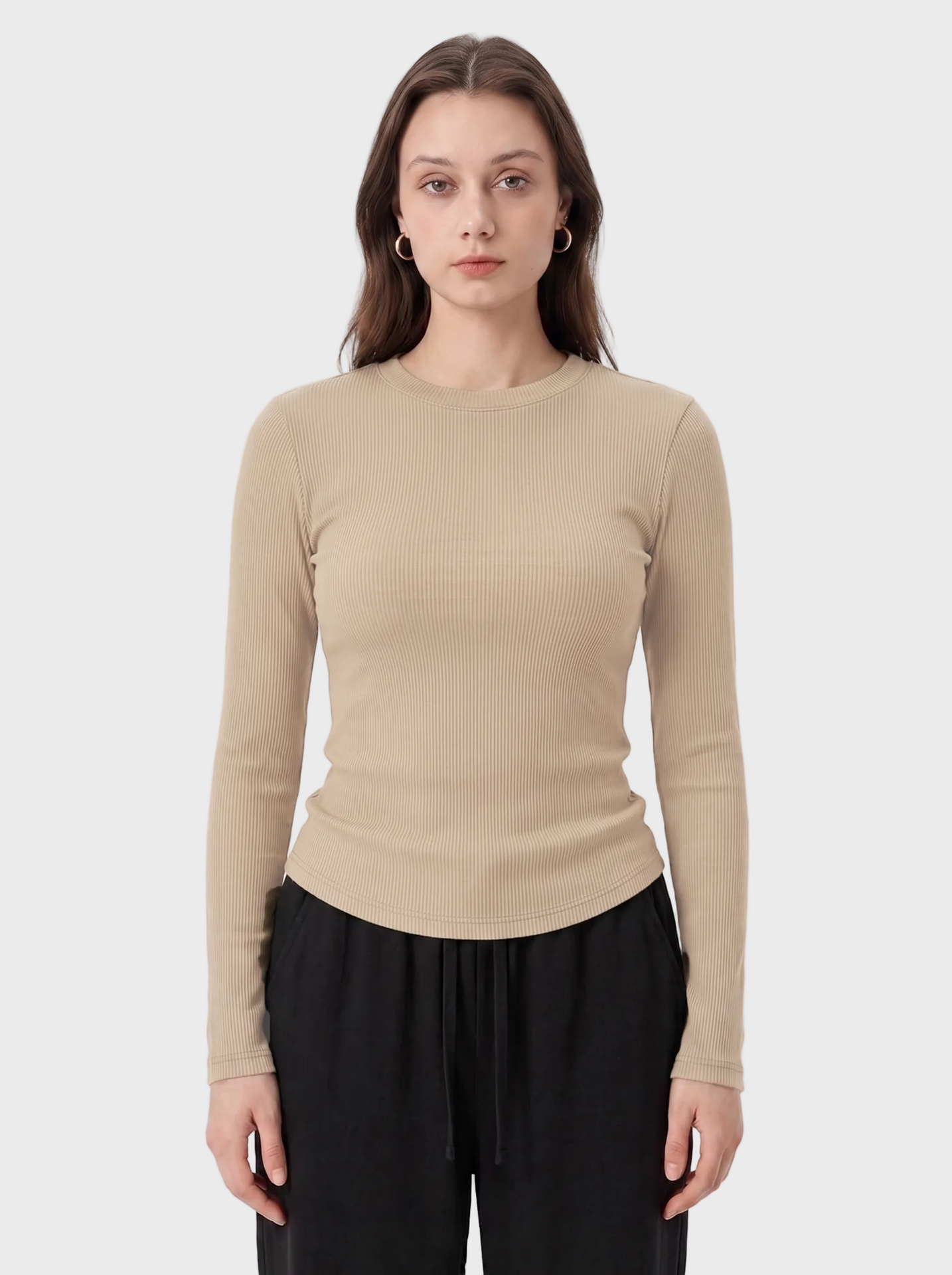 Long Sleeve Ribbed Shirt