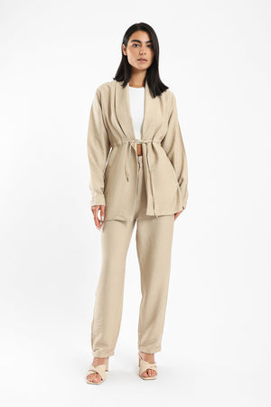 Cardigan With Elasticated Drawstring - Clue Wear