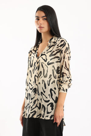 Chiffon Printed Shirt - Clue Wear