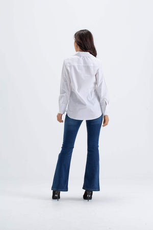 Classic Shirt with Front Ruffles - Carina - كارينا