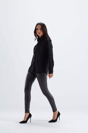 Classic Shirt with Front Ruffles - Carina - كارينا