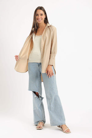 Collared High Low Shirt - Carina - كارينا