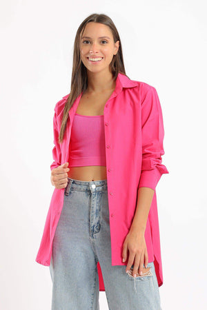 Collared High Low Shirt - Carina - كارينا