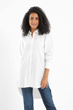 Collared High Low Shirt - Carina - كارينا