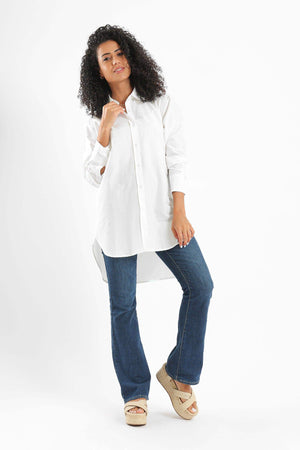 Collared High Low Shirt - Carina - كارينا
