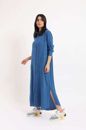 Collared Maxi Shirt Dress - Clue Wear