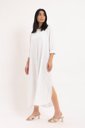 Collared Maxi Shirt Dress - Clue Wear