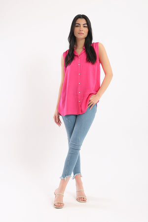Collared Sleeveless Shirt - Clue Wear