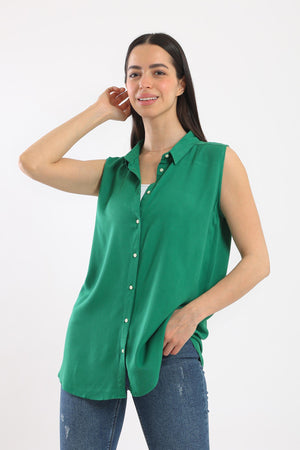 Collared Sleeveless Shirt - Clue Wear