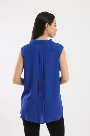 Collared Sleeveless Shirt - Clue Wear