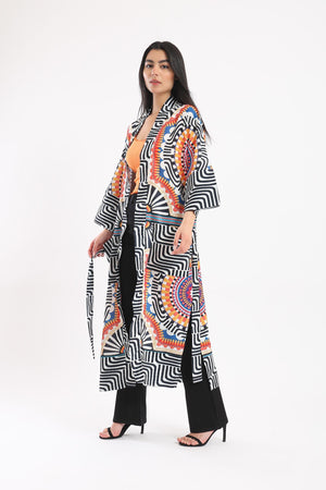 Colorful African Print Kimono - Clue Wear