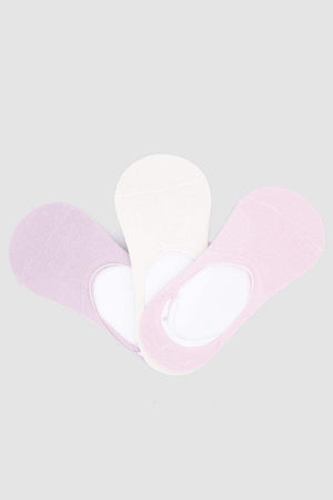 Cotton Invisible Socks - 3 Pairs - Carina - كارينا