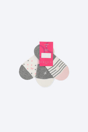 Cotton Invisible Socks - 3 Pairs - Carina - كارينا