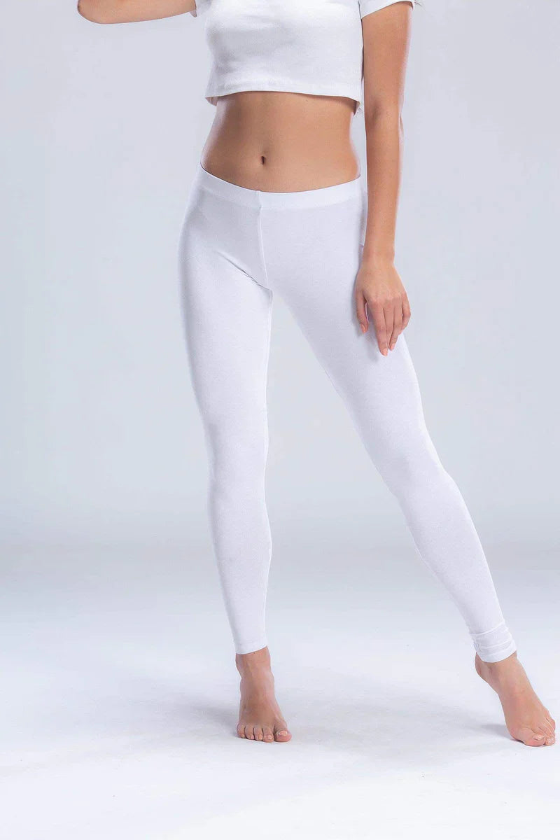 Essential Cotton Slim Fit Leggings - White