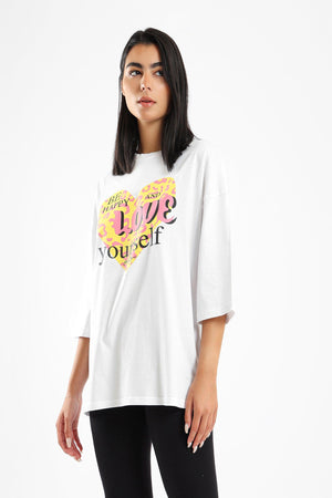Cotton T-shirt With Middle Pattern - Clue Wear