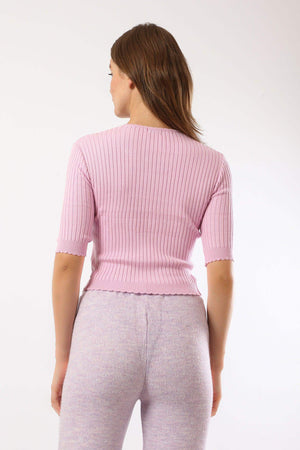 Cropped Ribbed Pullover - Carina - كارينا
