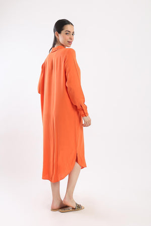 Curved Hem Shirt Dress - Clue-wear