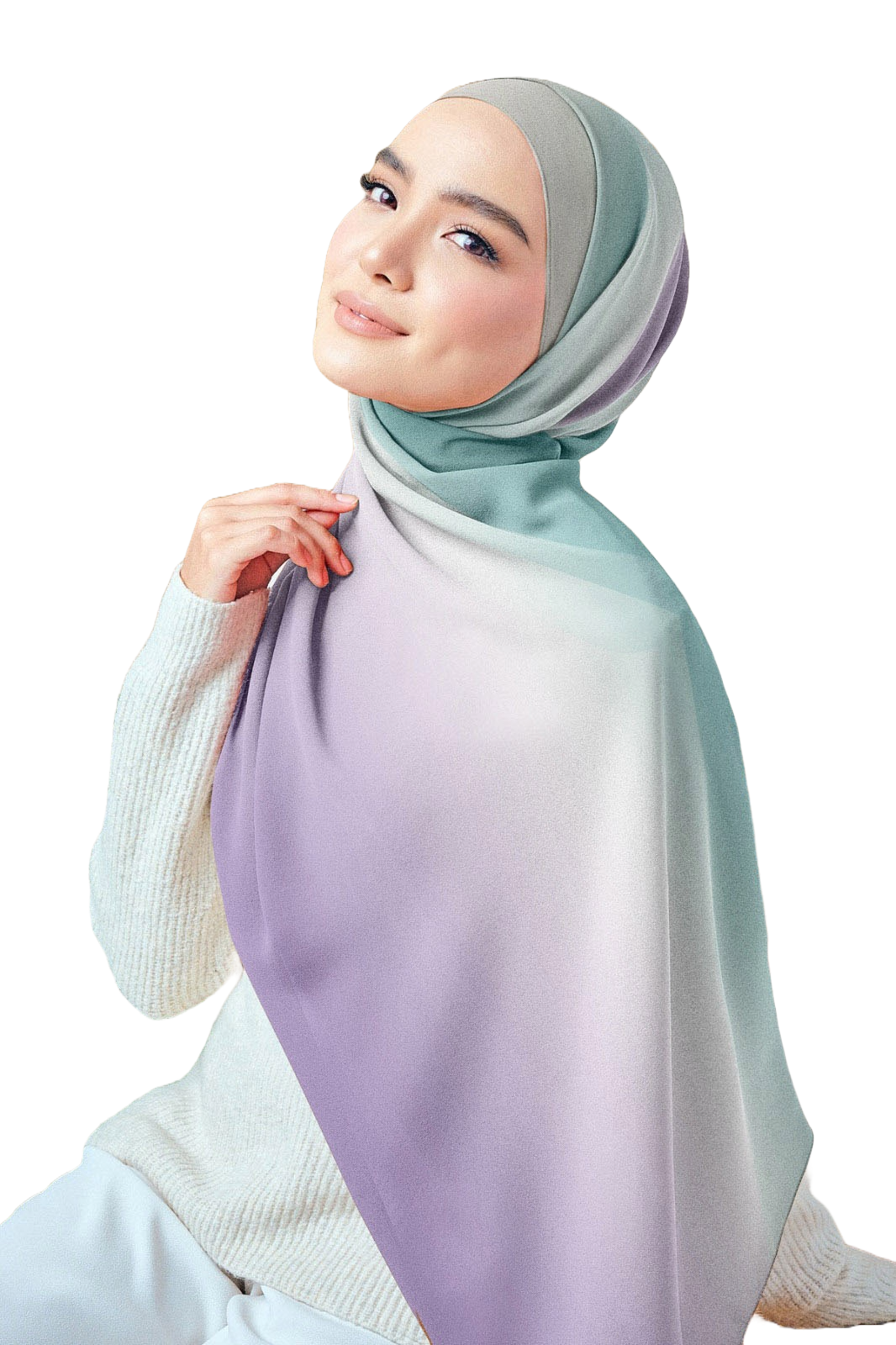 Gradient Chiffon Crepe Scarf