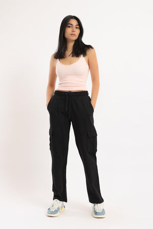 Elastic Straight Cut Pants - Clue Wear