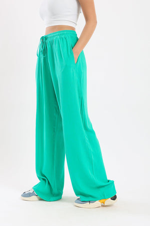 Elastic Waisted Wide Pants - Clue Wear