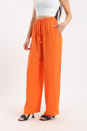 Elastic Waisted Wide Pants - Clue Wear