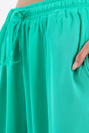 Elastic Waisted Wide Pants - Clue Wear