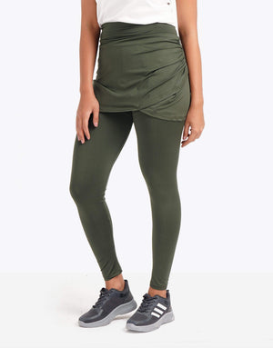 Foldover Ruched Skirted Leggings - Carina - كارينا