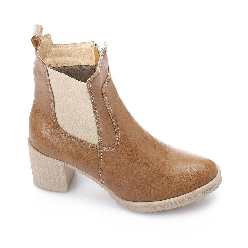 Crocodile-Embossed Block Heel Ankle Boot – Coffee (1500)