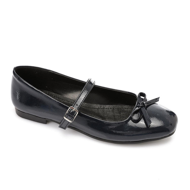 Patent Bow Mary Jane Ballet Flat – Navy (1546)