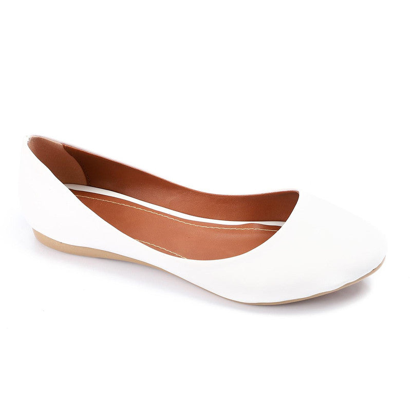 Solid Lightweight Ballet Flat – White (1152)