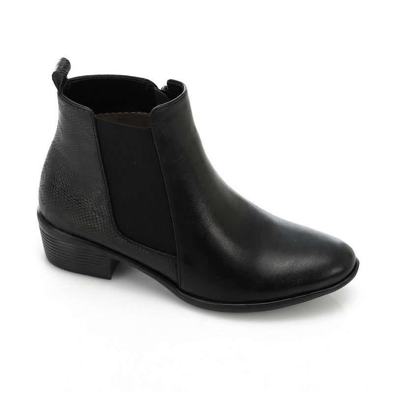 Crocodile-Embossed Chelsea Ankle Boot – Black (1549)
